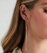 Fallin' For You Rhinestone Linear Earrings